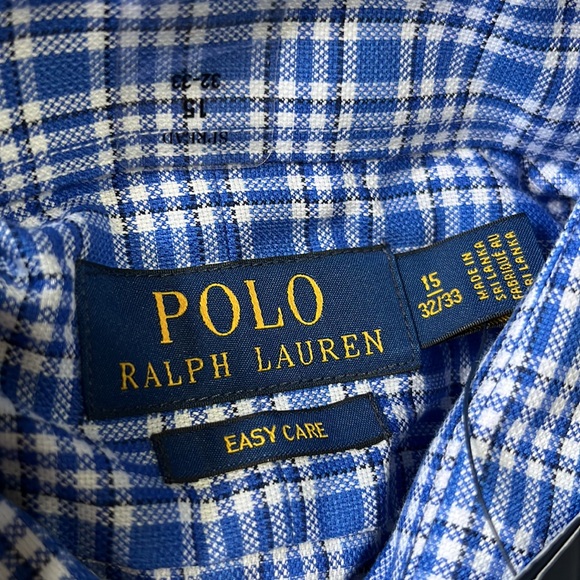 (203)NWT Mens long sleeve casual shirt by Polo Ralph Lauren. Size 15–32/33. - Picture 8 of 10